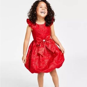 Toddler Girls Fit and Flare Brocade Social Dress